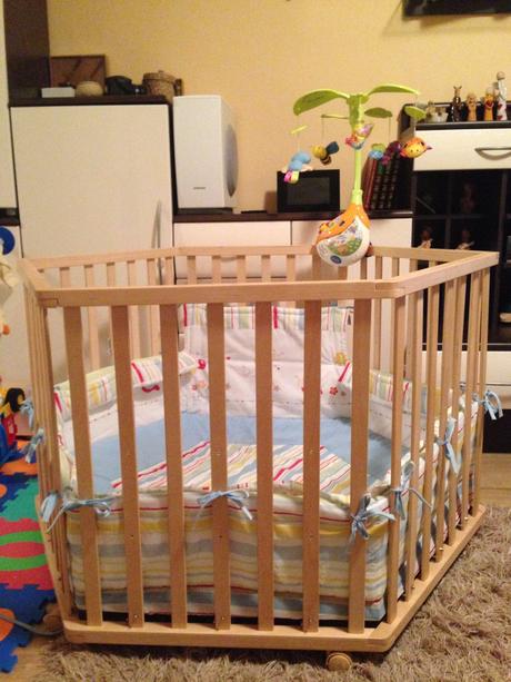 6 uhoľníková ohrádka roba s posteľným prádlom, 120,120