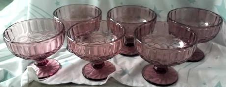 Poháre na zmrzlinu, ružová, vintage, fregata, 