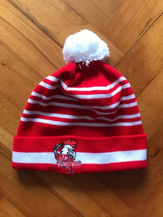 Zimná čiapka hc olomouc - červená s brmbolcom, m