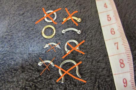 Rozne piercingy 1,6mm hrúbka chirurg.ocel,