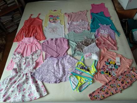 Dievčenské letné tričká,šaty,plavky, reserved,134