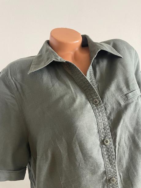 Khaki ľanová košeľa, xl, xl