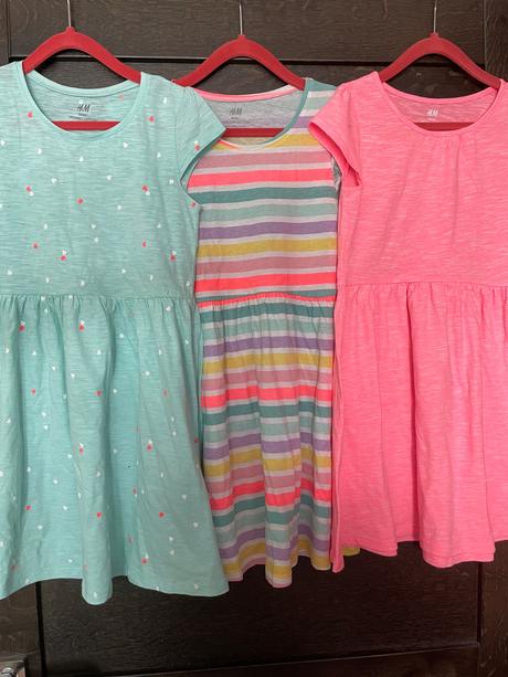 Bavlnené šaty 3ks, h&m,128