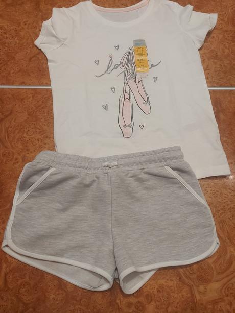 Kraťasky a tričko, primark,134