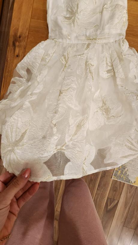 Slávnostné krémové šaty next 134 cm 9 r., next,134