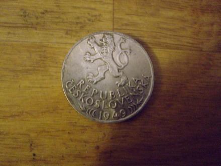 Strieborná čsl. pamätná minca z r.1949,