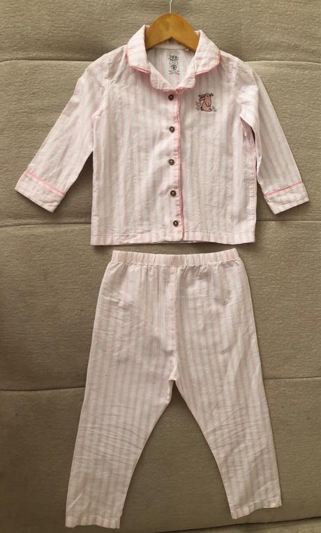 Bielo - ružové pásikavé bavlnené pyžamo, f&f, 98, f&f,98