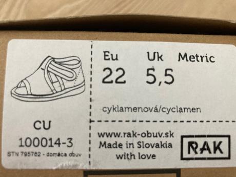 Papučky rak 22, rak,22