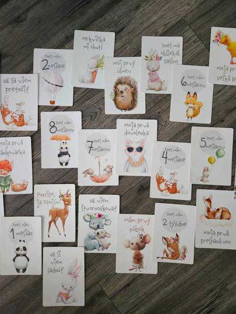 Míľnikové kartičky zvieratká pre dievčatko, 