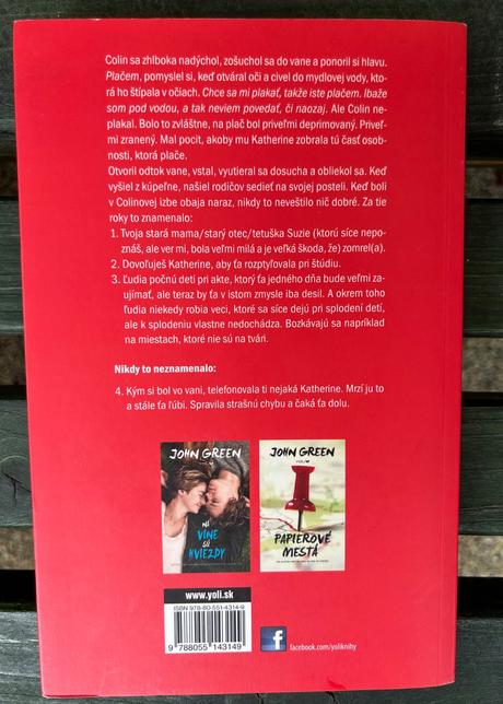 Kniha poučka o predvídateľnosti katherin, 