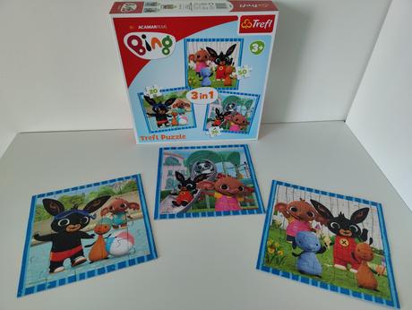3 krabice detských puzzle,