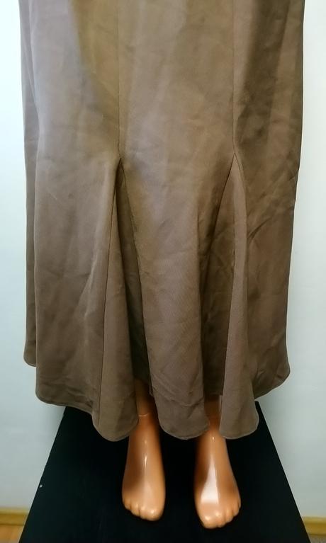 Dámska hnedá sukňa so spodničkou, slimma, xl