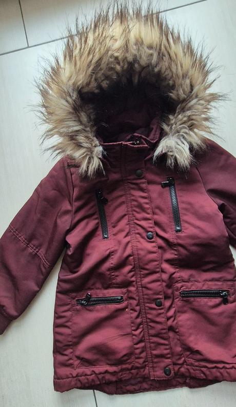 Bordová bunda, h&m,122