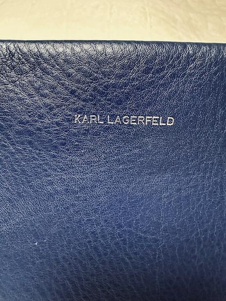 Tmavomodrý kožený ruksak zn. karl lagerfeld or., karl lagerfeld