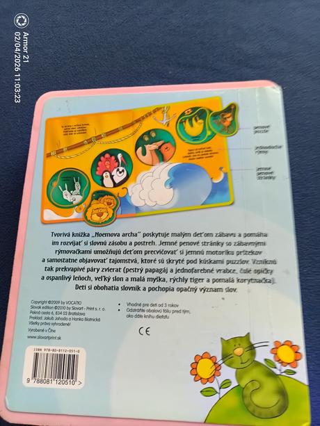Noemova archa - kniha aktivít, penová kniha s vkla, 