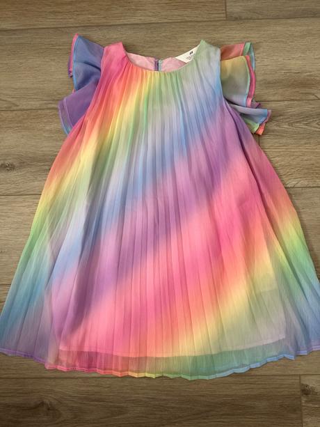 Plisované šaty h&m dúha 122, h&m,122