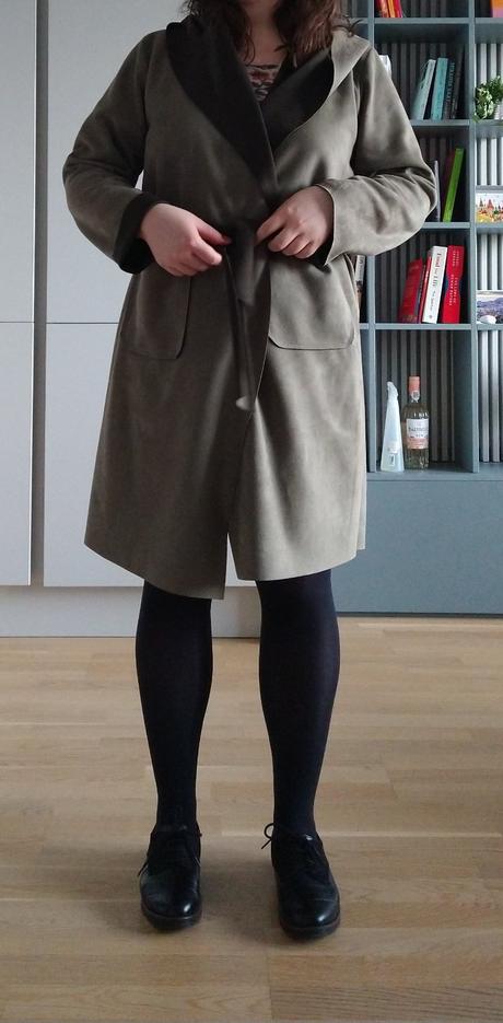 Zelený semišový kabátik, l