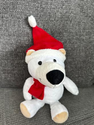 Kinder macík s mikulášskou čiapkou, 