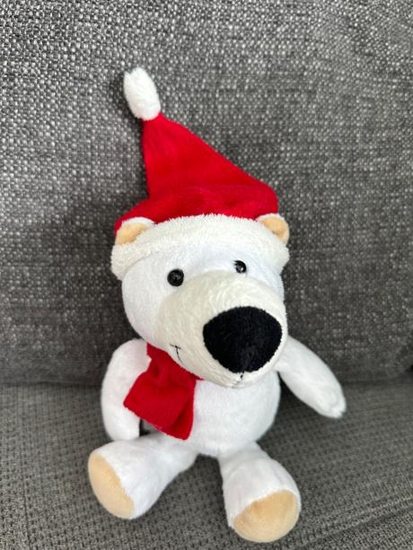 Kinder macík s mikulášskou čiapkou, 