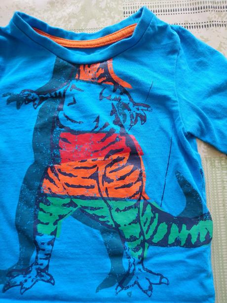 Modré tričko s motívom, m, 74-80 cm, 80