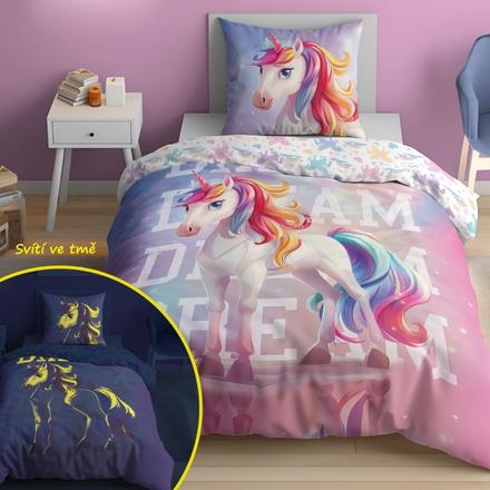 Obliečky jednorožec zrkadlenie svietiace 140/200, šírka (cm): 140,dĺžka (cm): 200