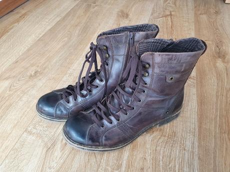 Pánske prechodné kožené topánky, lasocki,44