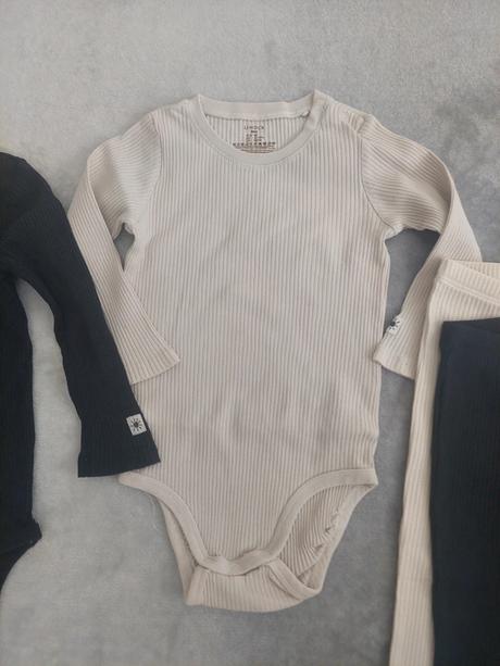 Bielo-čierna vrúbkovaná súprava lindex veľ.86, 86–98