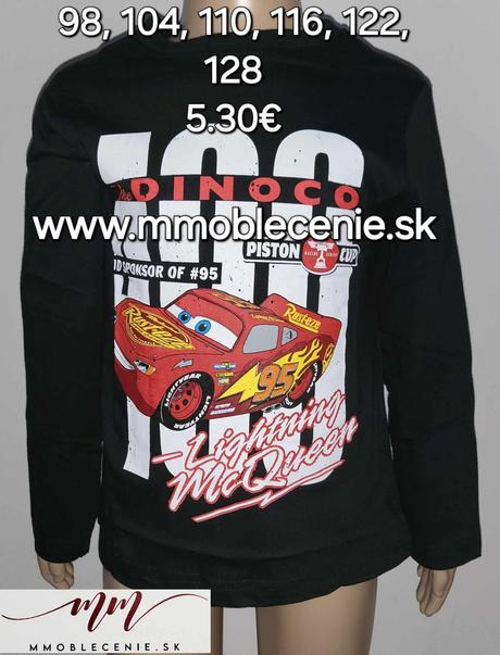 Tričko cars, disney,98 - 128