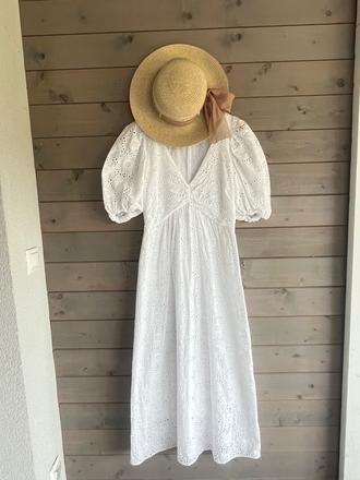 Romantické biele madeirové šaty zara, zara,s