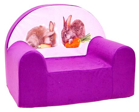 Detské kresielko zajačik - fialové,
