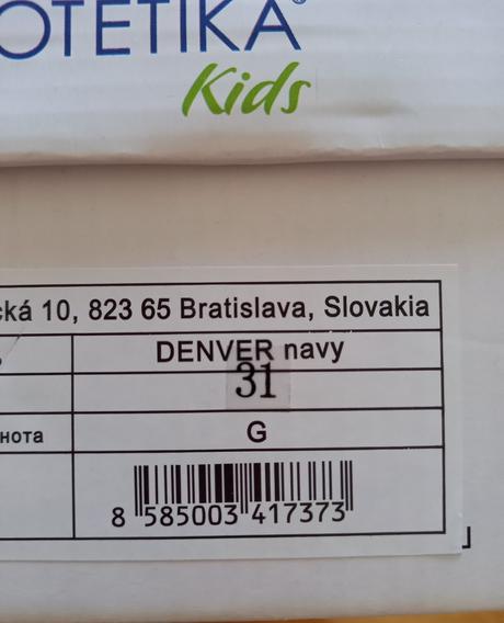 Tenisky denver vd 20,5 cm, protetika,31