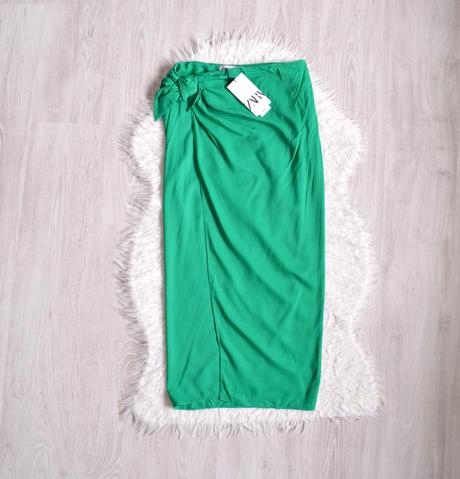 Zara midi sukňa na zaväzovanie, zara,m
