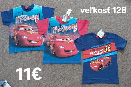 Tričko paw patrol, mickey, spiderman, cars, 92 - 134