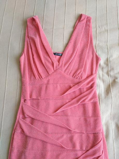 Trblietavé elastické  šaty, orsay,m