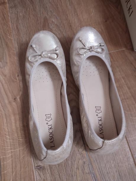 Balerínky kožené zlaté  (veľkosť 40), lasocki,40