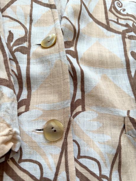 Vintage ľanová bunda caroline rohmer secesný štý, l