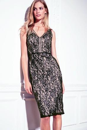 Elastické čipkované šaty, next,40 / l