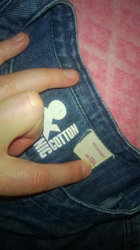 Riflové šaty h&m vel 134/140/146, h&m,140