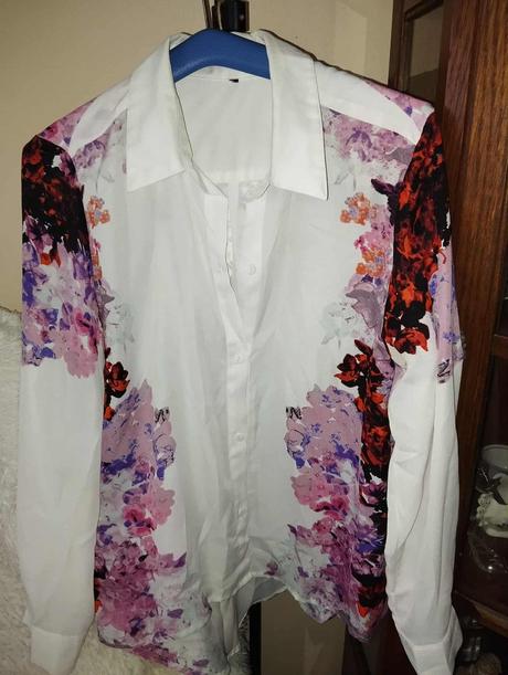 Dámska košeľa s kvetinovým vzorom, xl