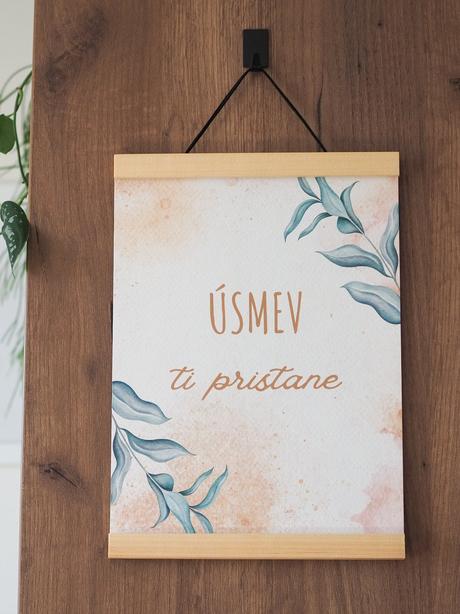 Minimalistický art print - akvarelová grafika s te,