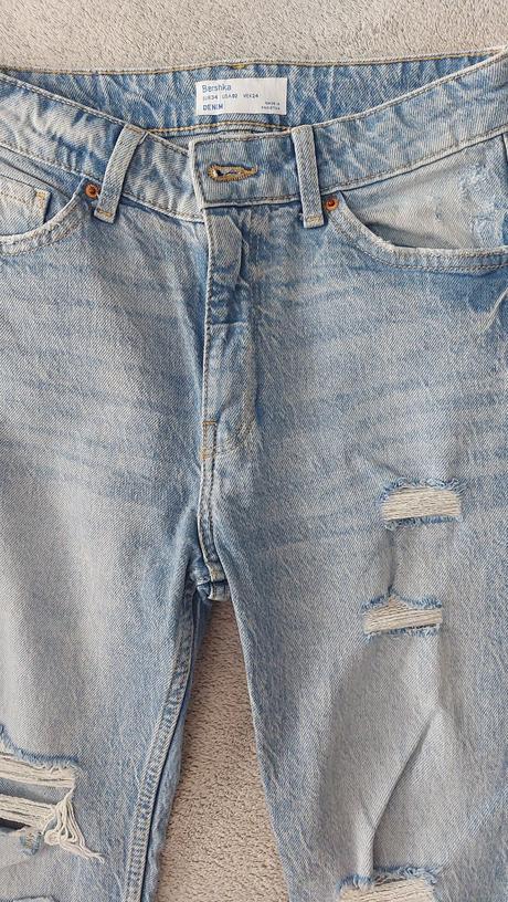 Roztrhané rifle, bershka,34