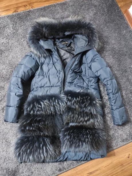 Modrá luxusna bunda, xl