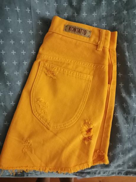 Oranžová riflova suknicka so zipsom, xs