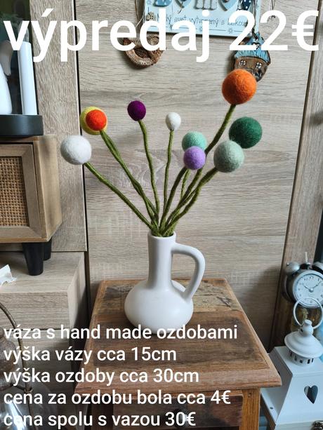 Krásne plstene guličky s vazou výpredaj, 