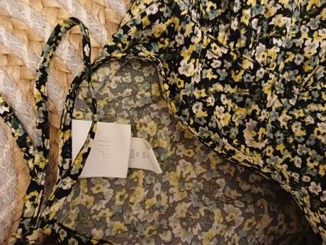 Oversize šaty s puff rukávmi potlač kvety, h&m,xl