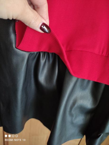 Mikinové šaty s ekokožou-m,l, angie