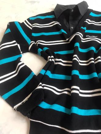 Pulóver s všitou košeľou, m