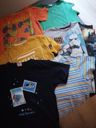 Tričká chlapčenské 7ks s poštovným, h&m,134