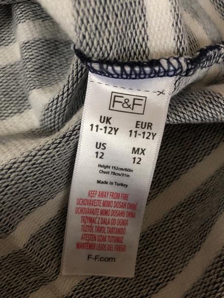 Mikina pásiky+čipka, f&f,158