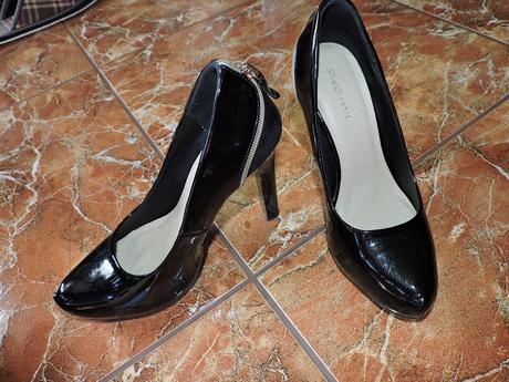 Čierne lodičky na platforme matne, 37